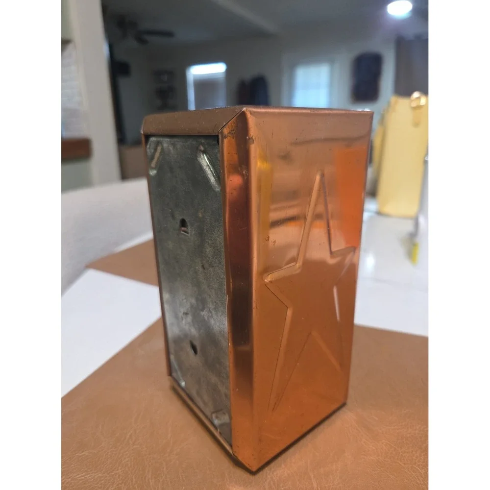vintage Dripcut Starline copper-toned napkin holder 1960s, 1970s